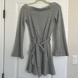 Gray sweater dress